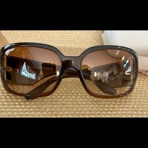CHANEL oversized dark rectangular sunglasses